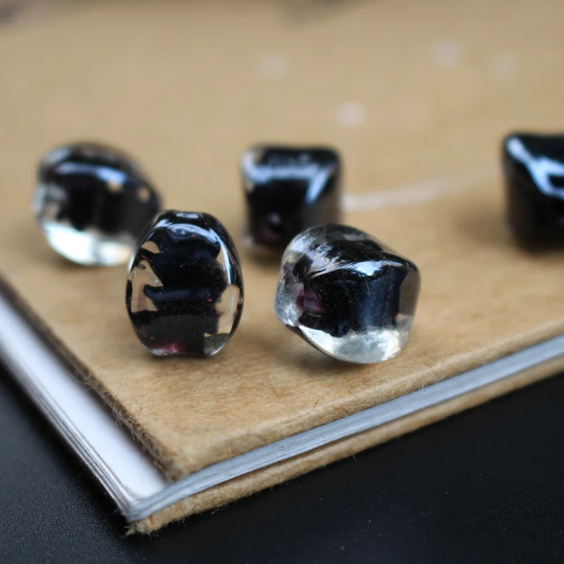 10pcs Handmade Lampwork Glass beads  Irregular Cube Shape Fashion Loose Beads  Multi-color for jewelry making DIY Accessoires