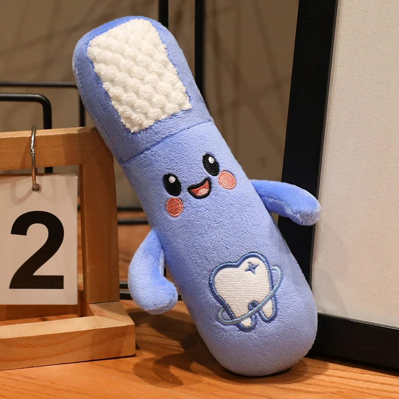 Cute Tooth Toothpaste Toothbrush Plush Set Soft Stuffed Doll Creative Home Sofa Decoration Novelty Gift