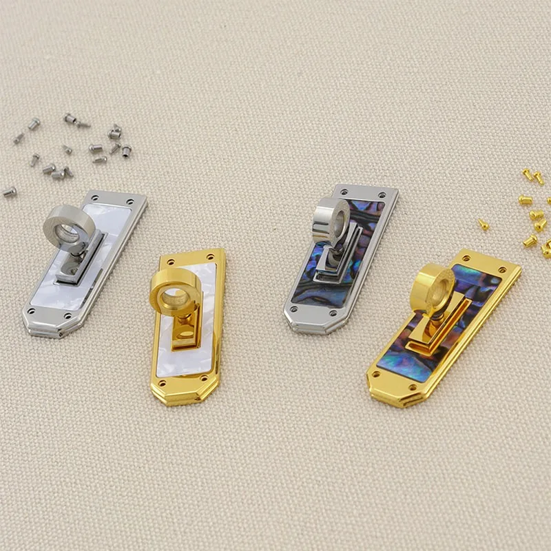 Handmade Leather Craft Fitting Stainless Steel Shell Clasp Mother Of Pearl Belt Lock Hardware