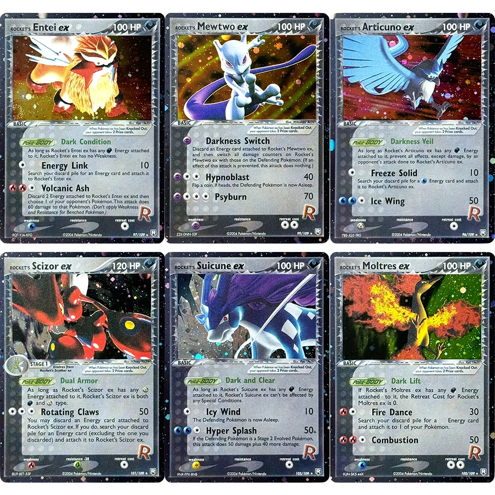 PKM Proxy Game DIY Rare Cards Starry Sky Flash Mewtwo Mewtwo Snorlax Suicune Articuno Entei Hitmonchan Moltres Scizor Scyther/ex