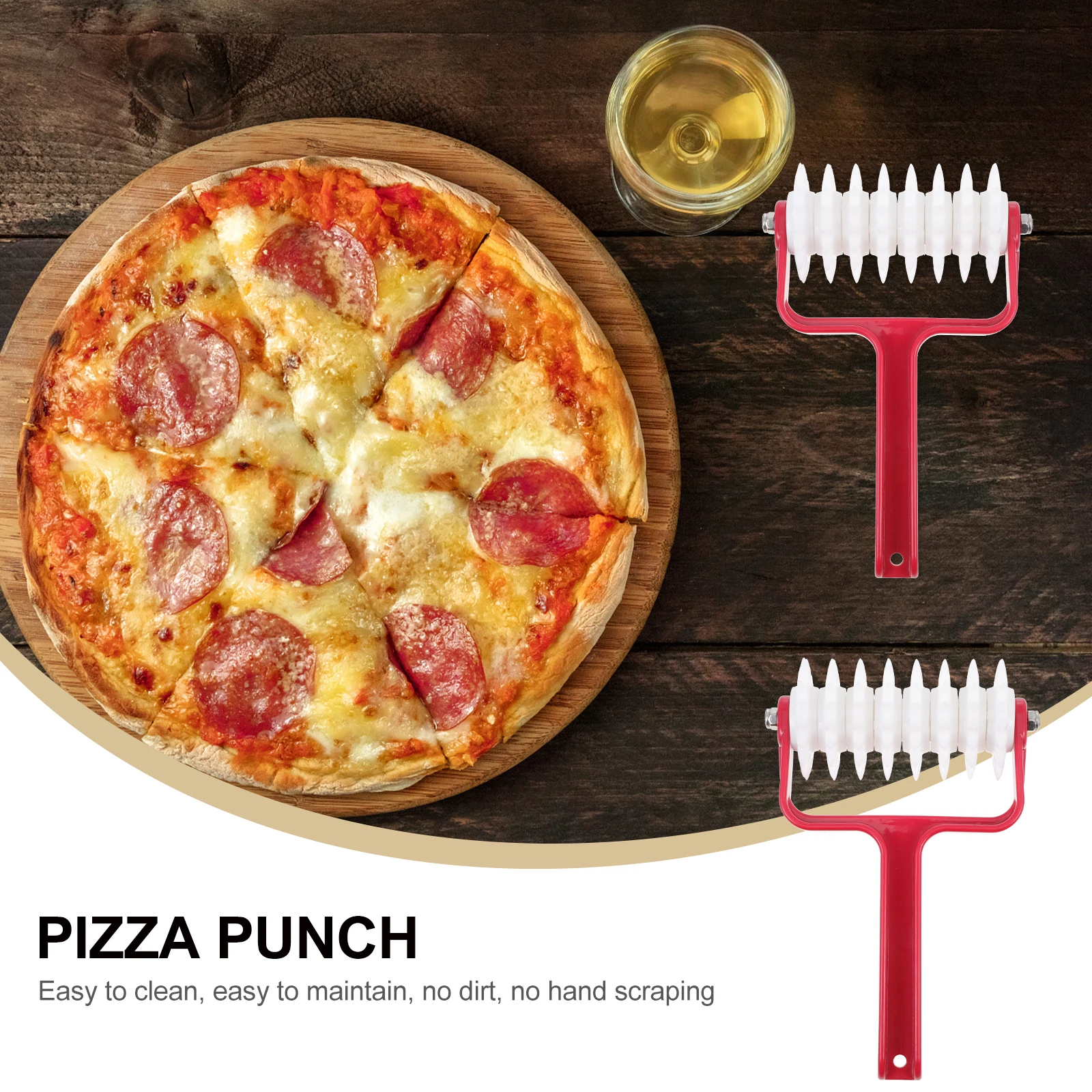 

Pizza Dough Roller Perforator Tool Hole Puncher Pastry Needle Wheel Kitchen Gadget Accessories Joystick Food Grade Heat