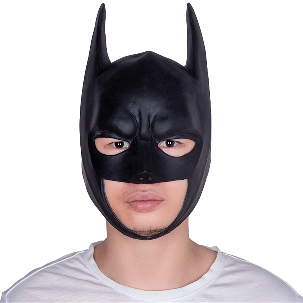 Movie Superhero Face Bat Mask Headgear Cosplay Bruce Wayne Bat Hero Masks Latex Full Face Mask Halloween Party Costume Props