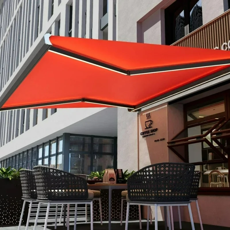Factory Direct 2026 Factory Price Outdoor Folding, Arm Electric Awnings Sun, Shade Retractable For Shop, Restaurant Balcony