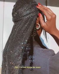 2024 Fashion New Kerchief Rhinestone Fishnet Breathable Punk Rock And Roll Sexy Women's Headscarf Mask For Music Festival Rave