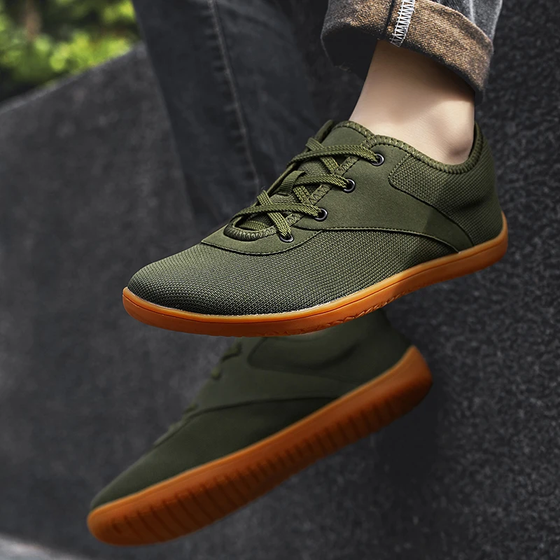 

Summer Barefoot Shoes Men's Minimalist Cross Training Walking Flat Bottom Wide Head Shoes Casual Mesh Sneakers Shoes 36-47