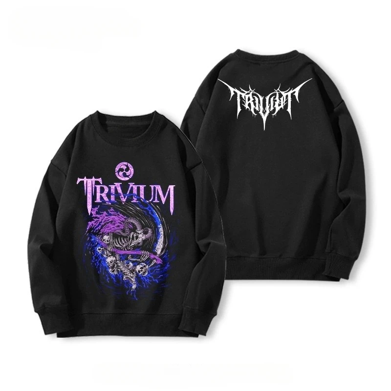Sudadera con Capucha Redonda de la Banda de Rock Trivium, para Hombre, Otoño-Invierno, Estilo Europeo, Heavy Metal, Rock, Moda Urbana