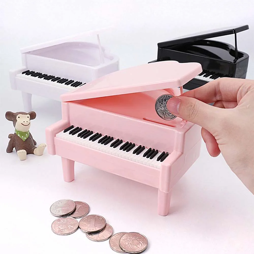 

Piggy Bank Piano Shape Home Small Piggy Bank Kids Toys Figurines Bank Boxes Children Gift