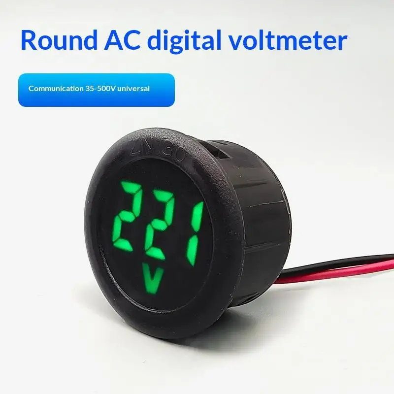1PC DC 4-100V Round Voltage Meter LED Digital Display Car Voltmeter 12V 24V Waterproof Volt Detector Tester For Vehicle