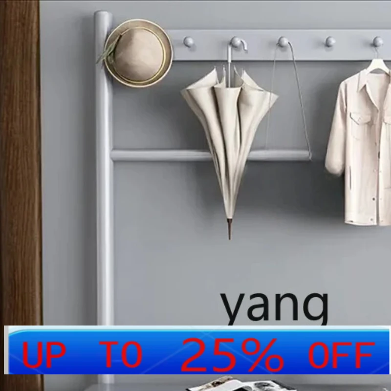 

LMM solid wood shoe changing stool household seated shoe cabinet living room locker hanger integrated