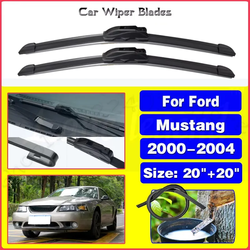 

For Ford Mustang 2000 2001 2002 2003 2004 Windshield Windscreen Front Window Blades Car Accessories 20"+20" Silent upgrade