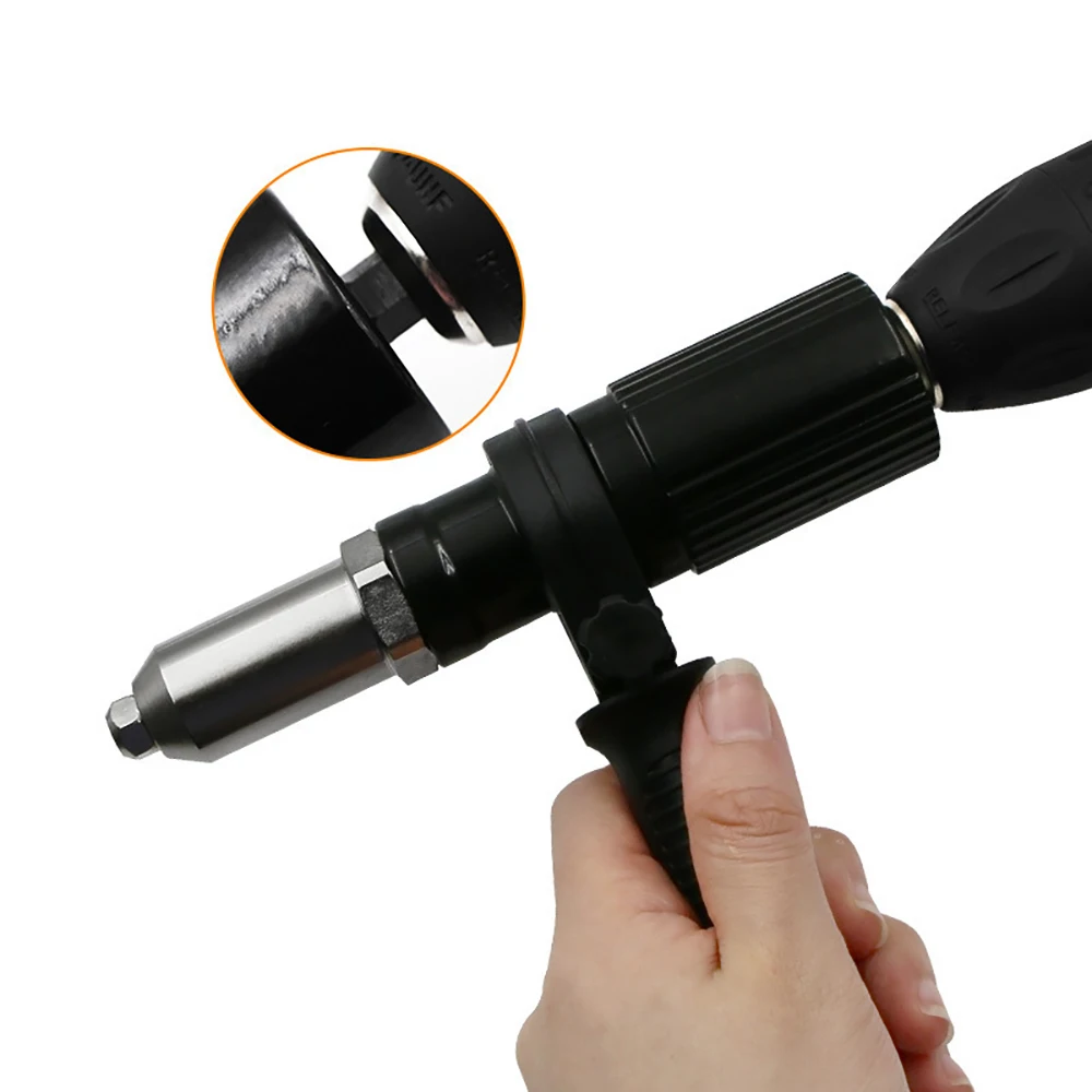 Pistola remachadora eléctrica con batería, máquina remachadora para taladro inalámbrico, cabezal de conversión de pistola remachadora, herramienta para tuercas de remache de 2,4/3,2/4/4,8mm