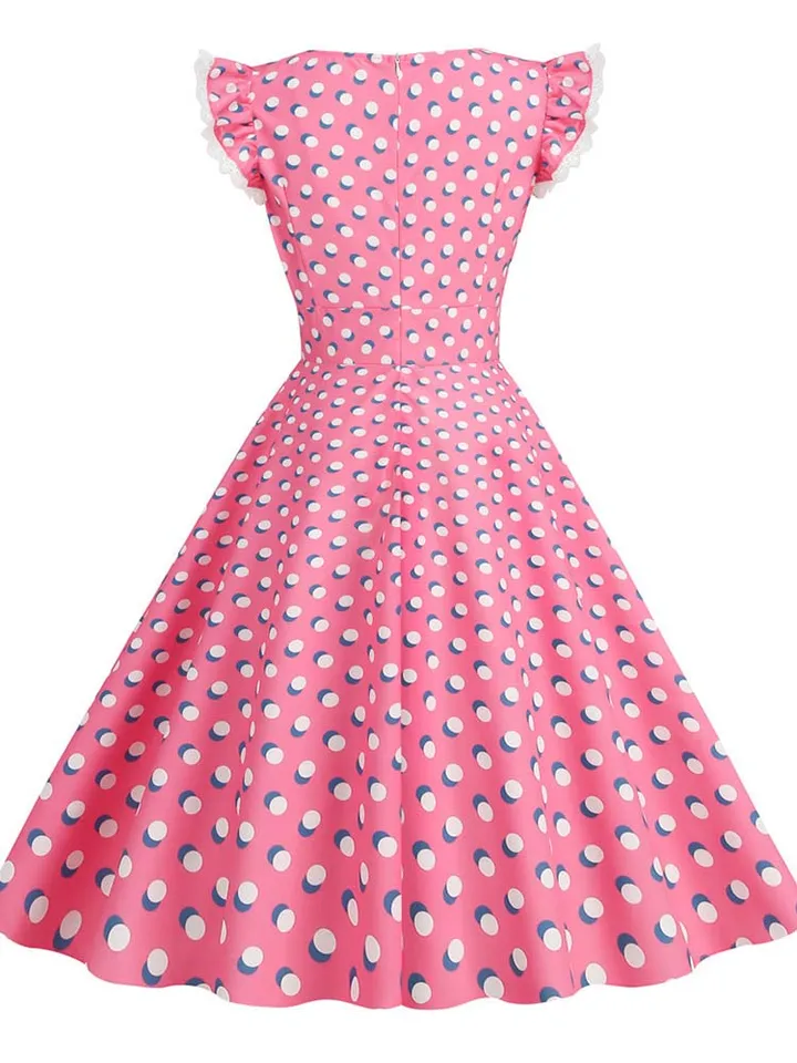 open lace back dress Amazon.in: Red And White Polka Dot Dress main image 0