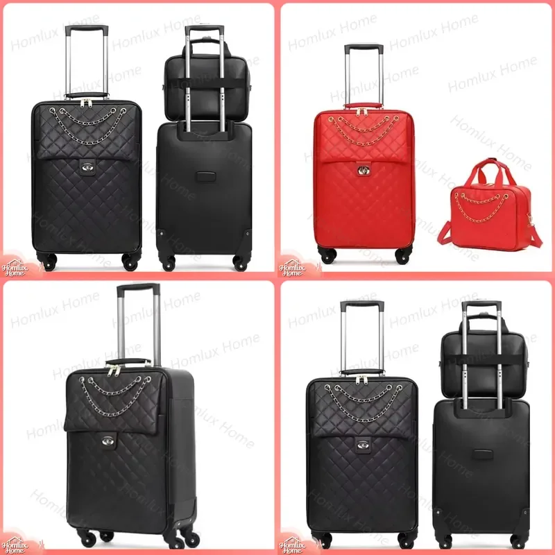 Women Leather Rolling Travel Bag 9018 for Check in and Cabin Use