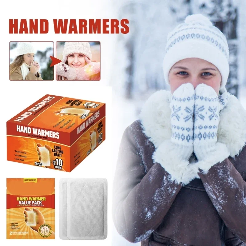 Disposable Hand Warmers Bundles of 40pcs Safe and Fast Acting Heat Convenient for Travel and Everyday Warmth Patches