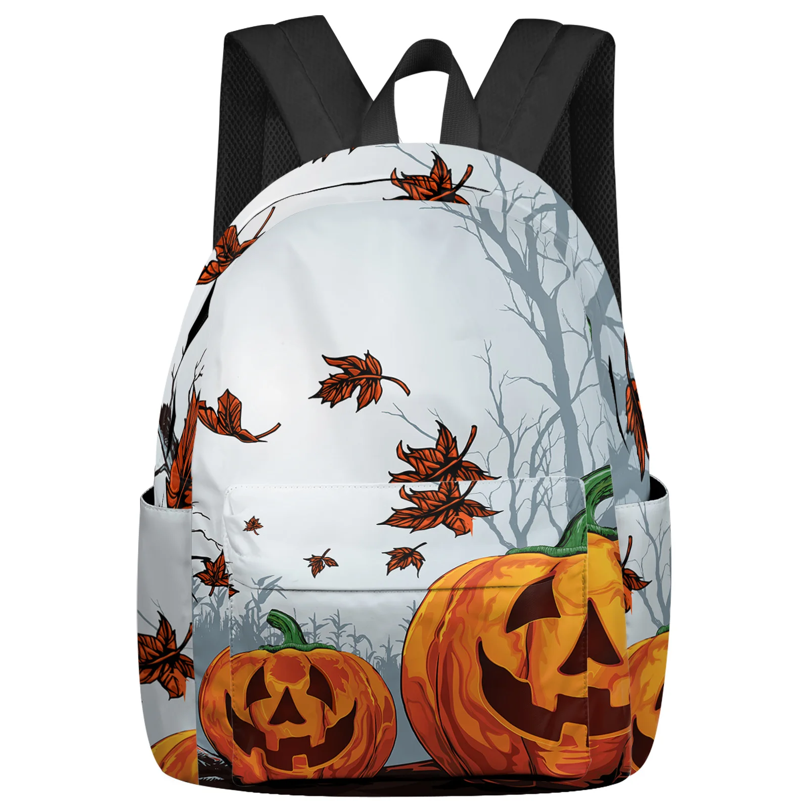 

Halloween Pumpkin Leaves Dead Branch Backpack School Bags for Teenagers Girls Students Laptop Bag Women's Casual Travel Backpack