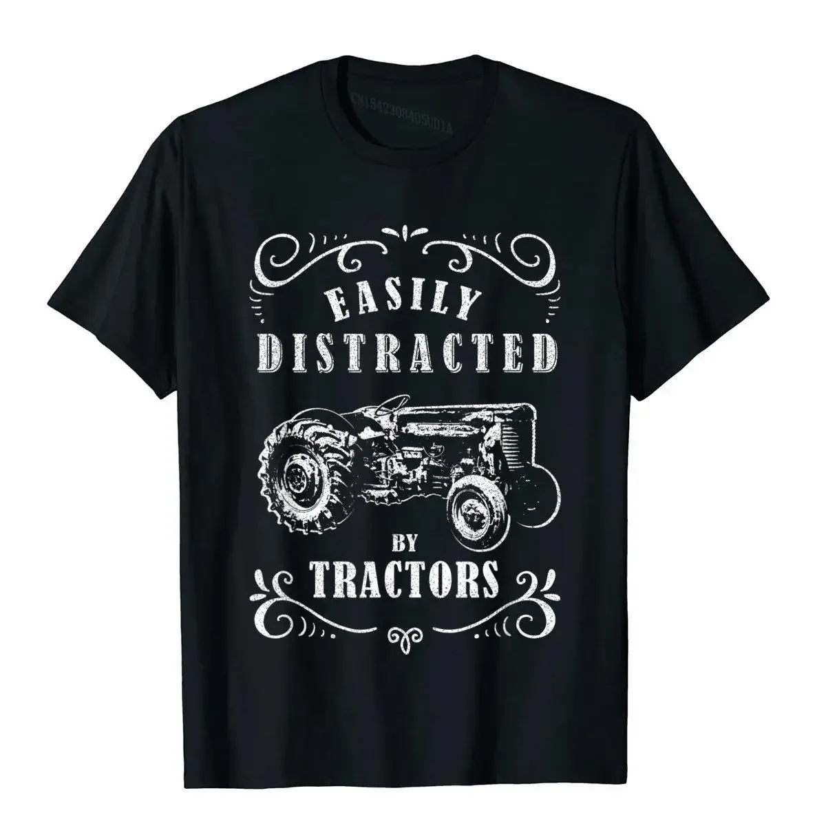 Vintage Funny Graphic Easily Distracted By Tractors Tshirt Tops Shirt Company Japan Style Cotton Men T Shirt Street