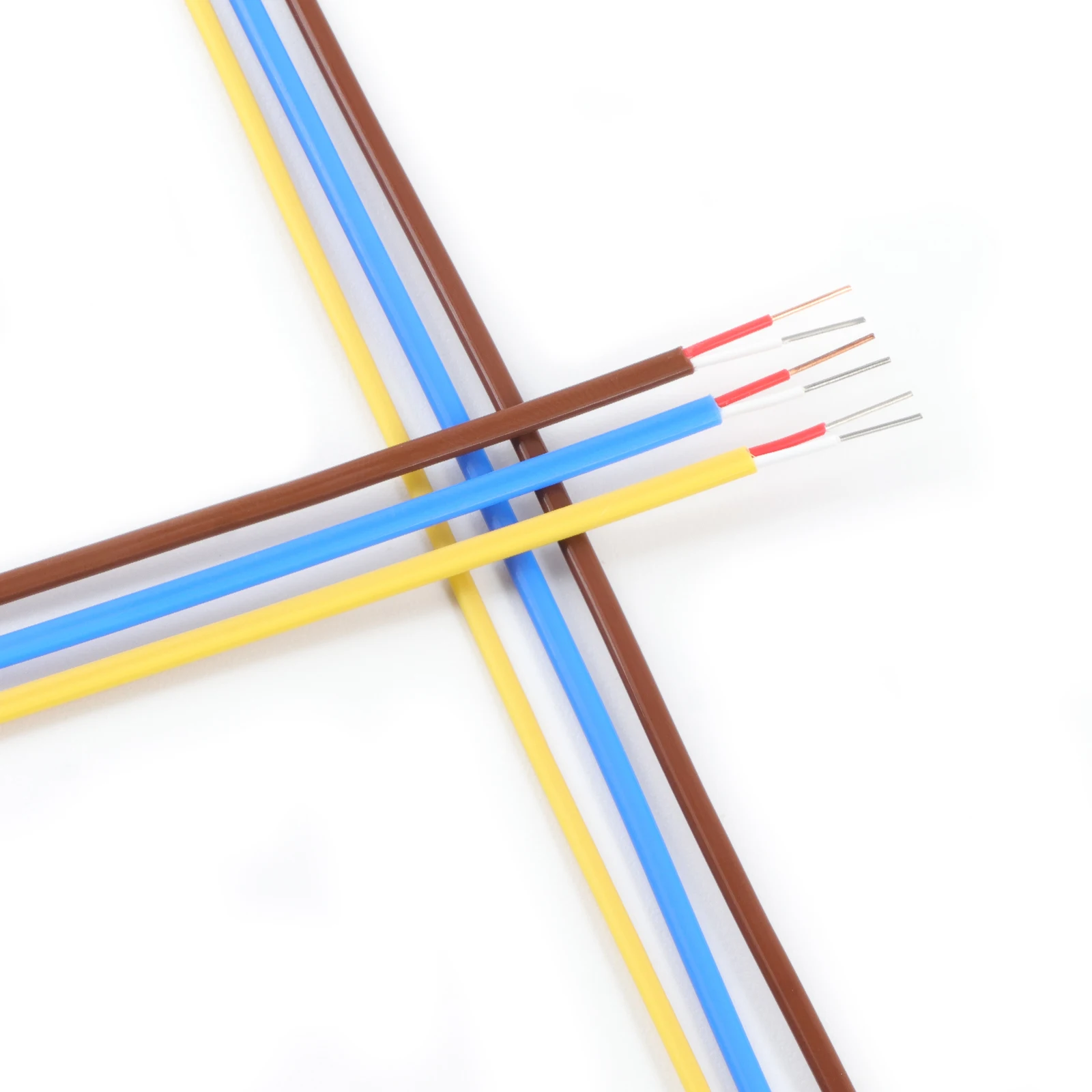 K J T Type Thermocouple Wire 2/5/10/50/100M 2 Cores PTFE Insulator Shielded Line High Temperature Measuring Compensation Cable