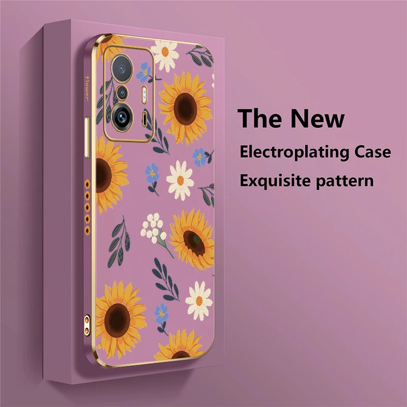 حافظة لهاتف شاومي Mi 11T 11 Lite 5G NE 11X Pro 9T 11i 10 Pro 10T غطاء مطبوع على شكل زهرة مقاوم للصدمات