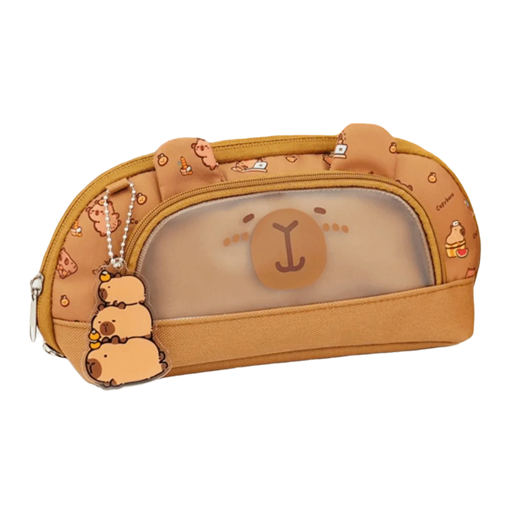 

Kawaii Animal Capybara Pencil Case Large Capacity Desktop Storage Stationery Pencil Bag Cute Pendant Portable