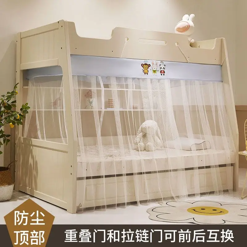 No-Installation Bunk Bed Mosquito Net 1.2m Bunk Bed 1.5 Trapezoidal Home Use High-Low Bed Children's