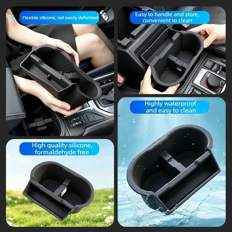 Center Console Cup Holder Silicone Mat Front Cup Slot Modification Accessories For Subaru Forester/Outback/Crosstrek 2019-2026