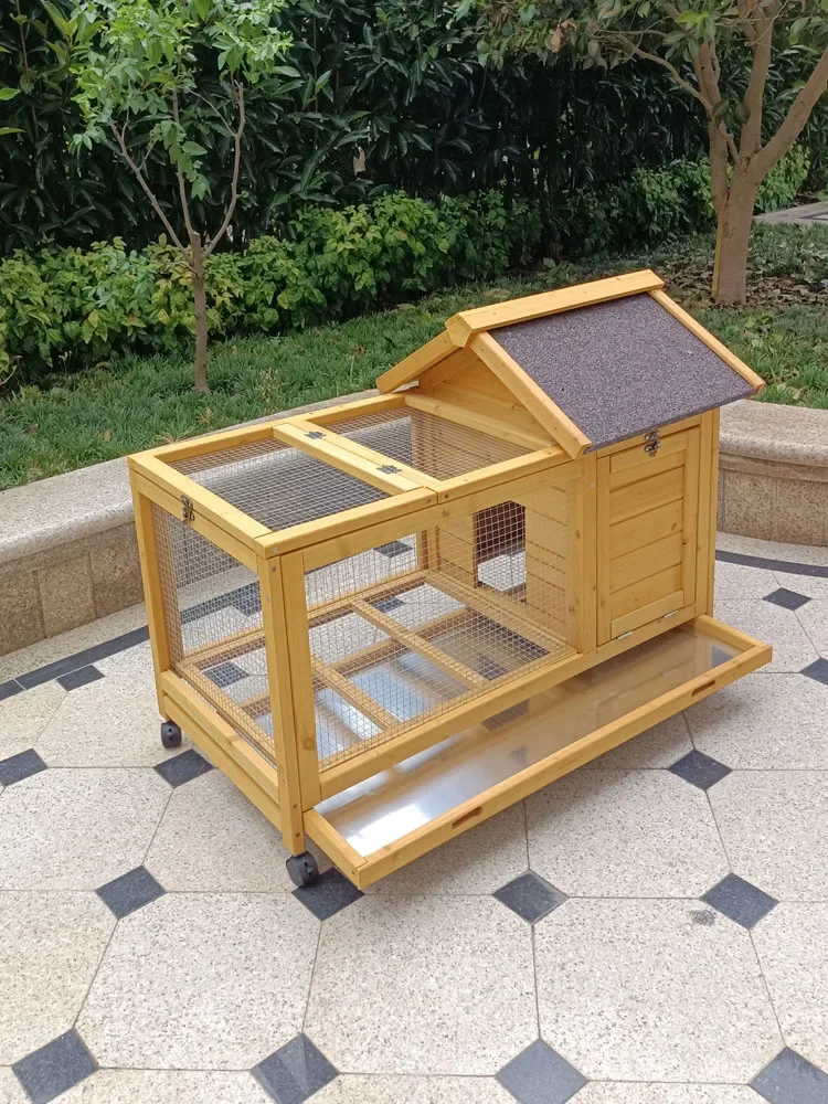 Outdoor Dwarf Rabbit Cage Household Rabbit Villa Rabbit Special Cage Supplies Rutin Chicken Cage Wooden House Luxury Rabbit Nest