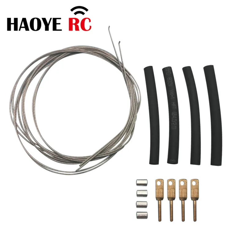 Haoye 1Set Servo Steering-Wheel Pull Steel Wire With Pull-Pull System Clevise Quick Link Couplers &Heat-Shrink Tube For RC plane