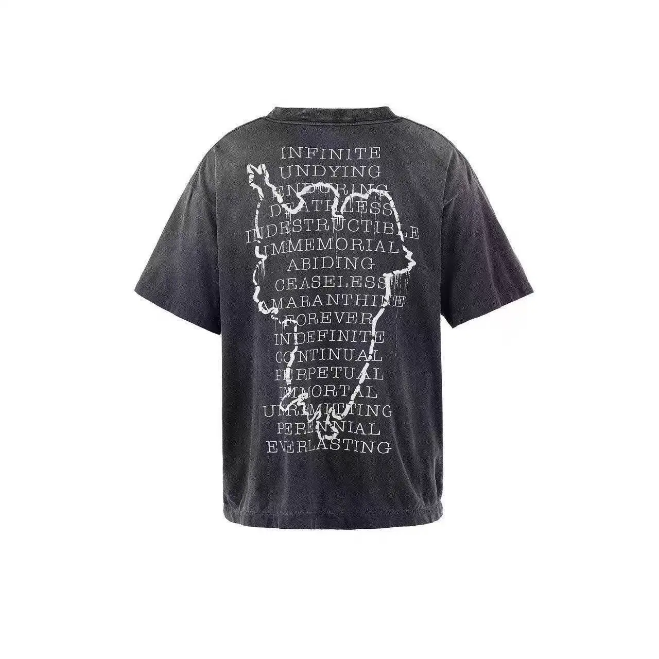 T-Shirt Oversize Vintage Saint  Summer Short Sleeved Redemption Printed High Quality Tops High Street Trendy Heavy Washed