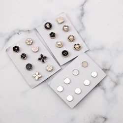 8 PCS Hijab Magnet Pins No-snage Strong Metal Plating Rose Bowknot Crown Round Scarf Muslim Arab Shawl Islamic Accessories