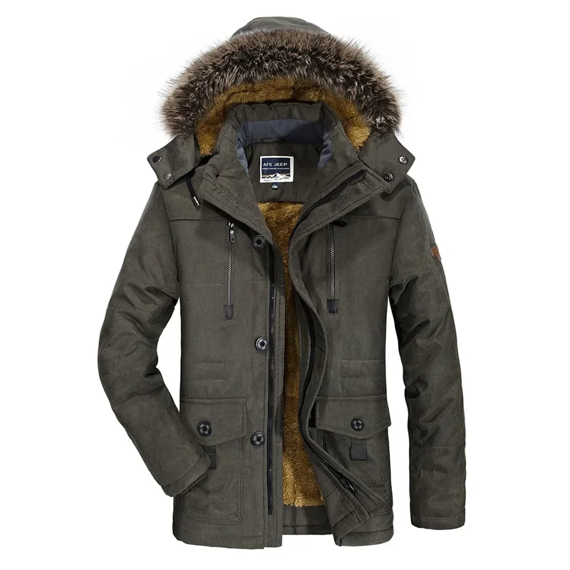 2023 Winter Versatile Men's Wear Thickened and Warm Up Large, Medium, and Long Top Coat Popular in Foreign Trade