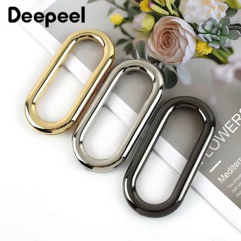 5Pcs Deepeel ID75mm/88mm Oval Rings Metal Handle Hang Buckles Bag Eyelet Clasps Frame Kiss Clasp Clutch Buckle DIY Accessories