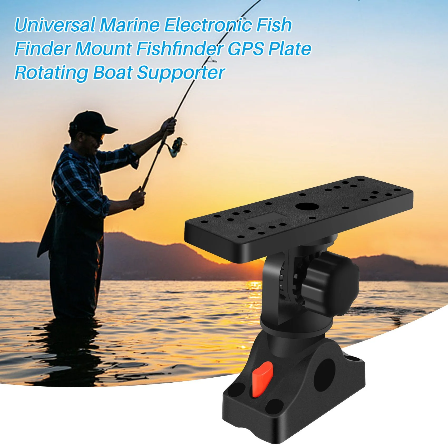 Universal Marine Electronic Fish Finder Mount Fishfinder GPS Plate Rotating Boat Supporter