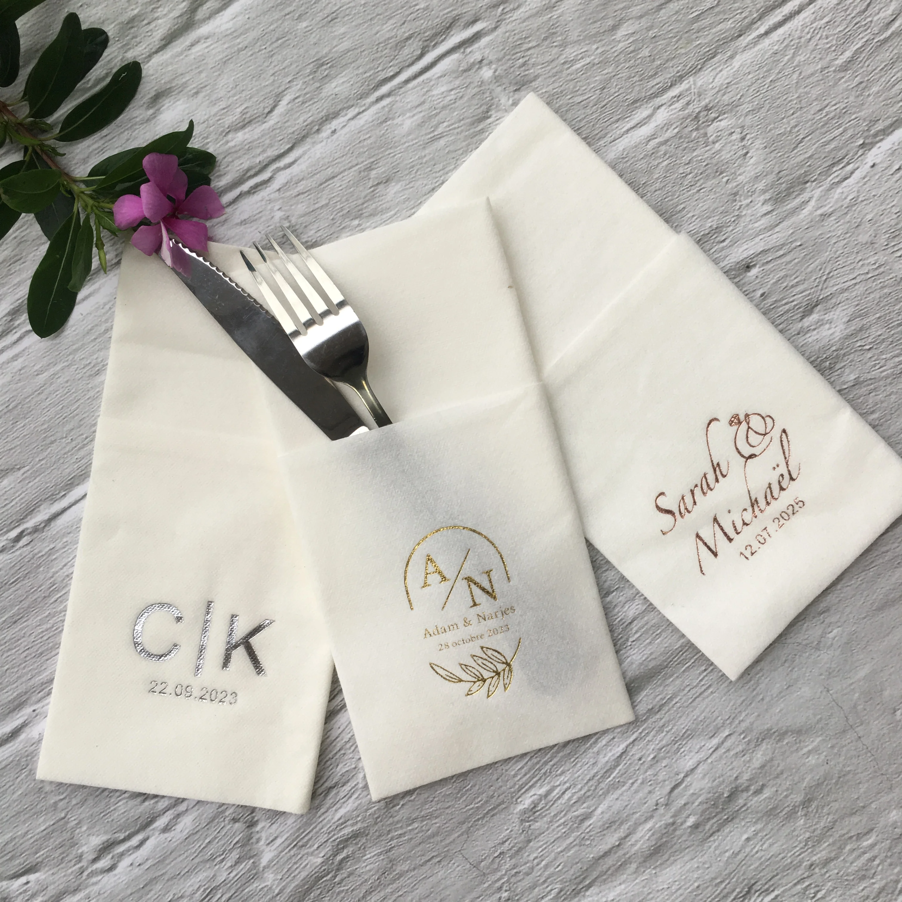 

50pcs Graduation Napkins | Graduation Party Decor | Class of 2025 | Personalized Napkins | Black and White Grad Party Napkins |