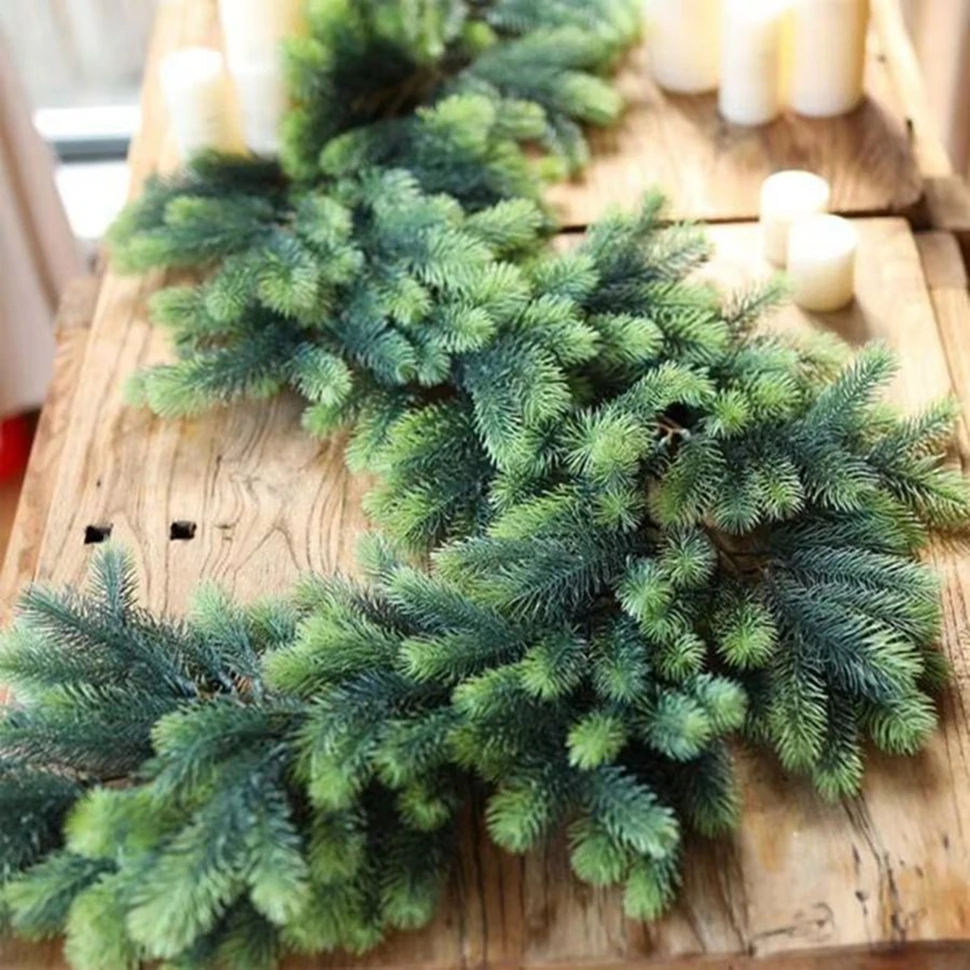 72 plantas artificiales de malla, enredadera de pino verde, árbol de Navidad, decoración de árbol de Navidad, pared de jardín para el hogar, fiesta de bodas, bricolaje