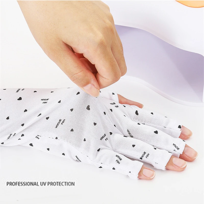 1 Pair Anti UV Protection Nail Gloves For LED Lights Professional UV Rays Protect Gel Shield Glove Nail Lamp Manicure Tools Set