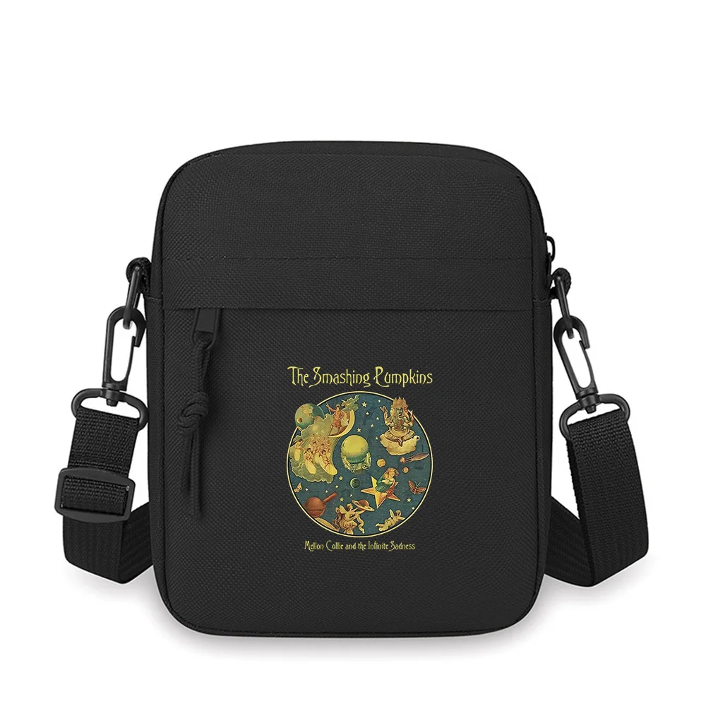 

Circular art,angels,planets,stars,person Men Crossbody Bag Single Shoulder Women Cartoon Anime Film Printing Design Unisex