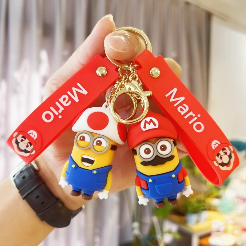 Cartoon Super Mario Bros Keychain Amine Figure Car Decoration Pendant Key Bag Decoration Collection Kids Toys Birthday Gift