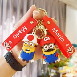 Cartoon Super Mario Bros Keychain Amine Figure Car Decoration Pendant Key Bag Decoration Collection Kids Toys Birthday Gift