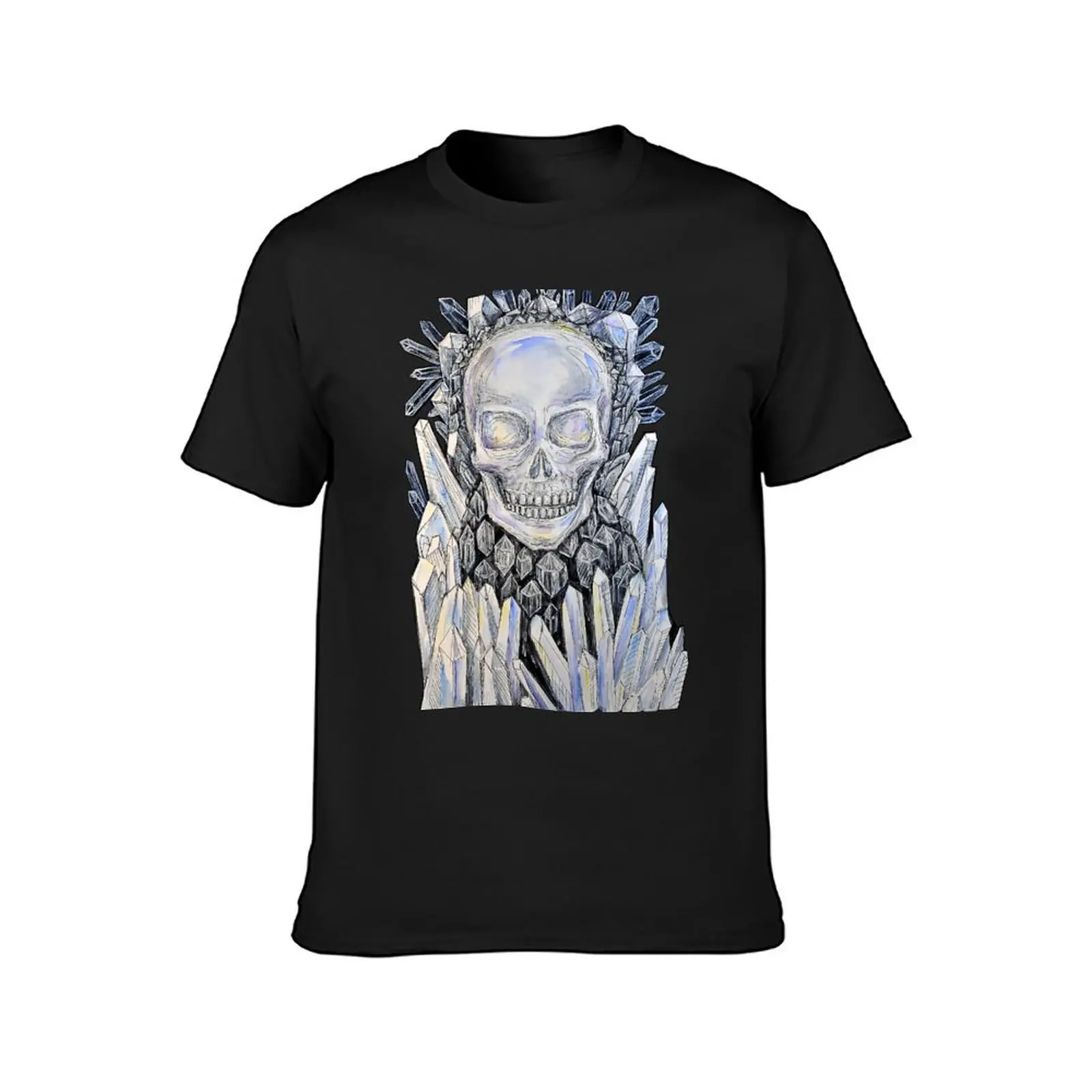 Сrystal skull. Visualization of minerals series T-Shirt blanks blacks mens t shirts casual stylish