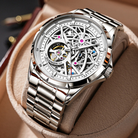 GUANQIN Men's Watches Automatic Mechanical Watches Skeleton Firework Luminous Business Fashionable Waterproof Wristwatch for You