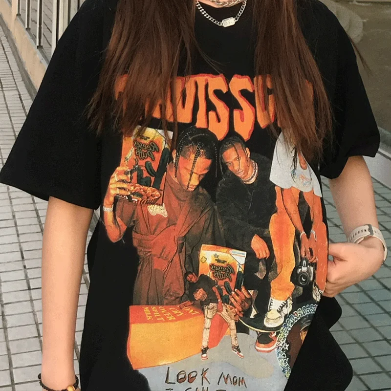 

Винтажная футболка в стиле хип-хоп «Астро», мужская и женская футболка с высоким воротником, длинная све, супер облегающая, молодежная летняя футболка 205.