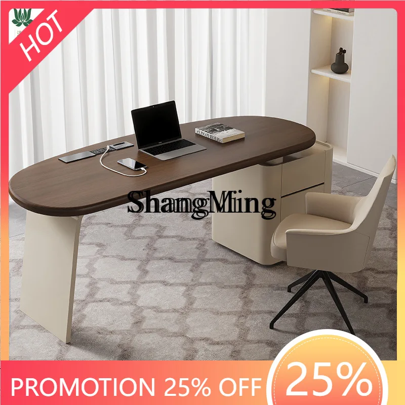 ZYY Moderner, minimalistischer Schreibtisch für Arbeitszimmer, Premium-Schreibtisch aus Sattelleder, leichter Luxus-Computertisch
