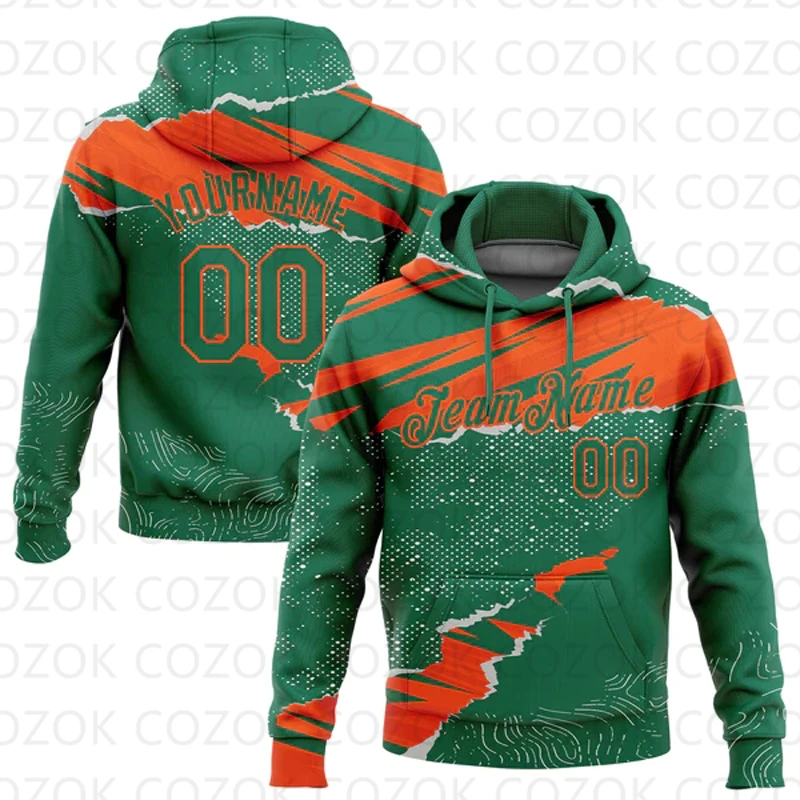 Customized Hoodie Green Decorative pattern Color Jersey 3D Printed  Unisex Pullovers Hoodie Casual Sweatshirts