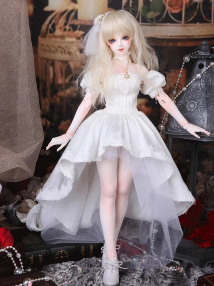

(Только одежда) для одежды BJD, кукла SD 1/6, 1/4, 1/3 см, платье длиной до пола, модные простые свадебные платья, чулки