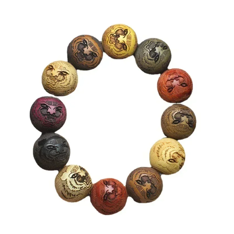 Hot Sales Ethnic Style Ebony Sandalwood Wood 20mm 12 Pieces Prayer Meditation Buddhas Beads Bracelet Wooden Man Jewelry