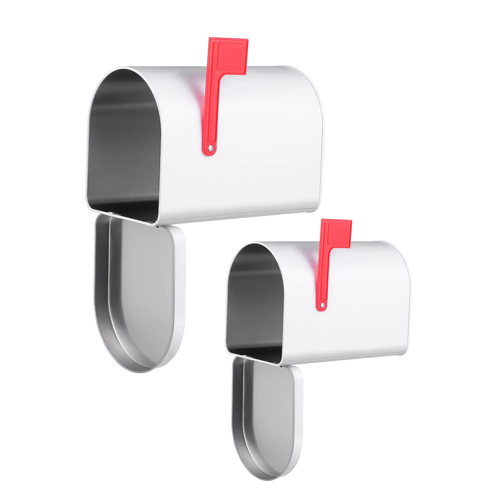 Picture 3: 2Pcs Mini Tinplate Mailbox Red Flag Decorative Metal Postal Box Tabletop Organizer for Classroom Valentines Party Favors Gift