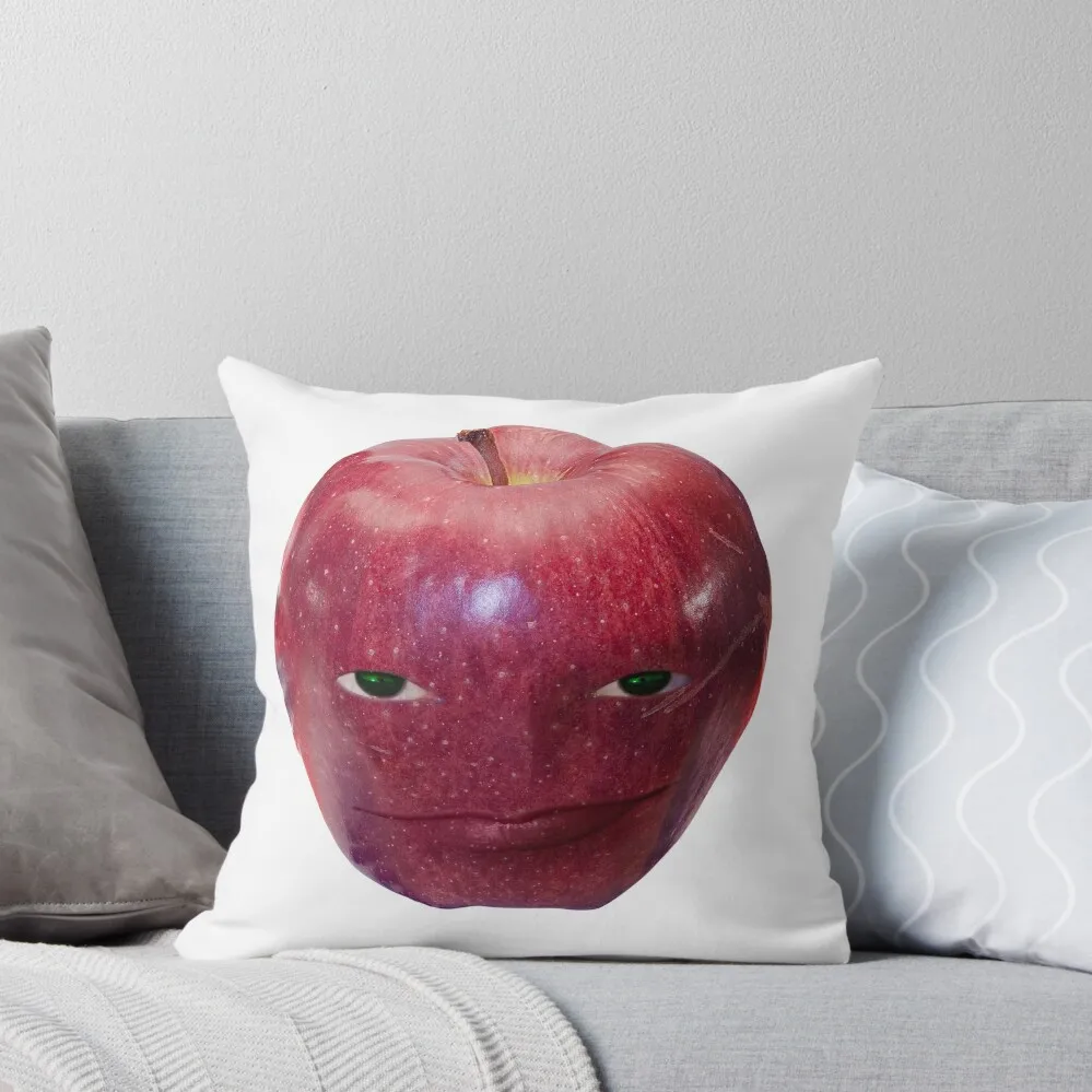 wapple / Apple With A Face Throw Pillow Pillows Aesthetic Pillow Cases pillow