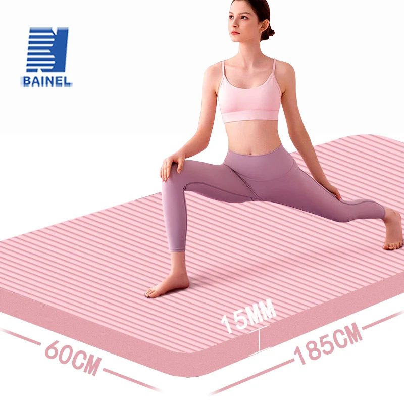 15mm Anti Slip Thickened NBR Yoga Mat Household Anti Slip Fitness Mat Soundproof Jumping Rope Floor Mat Household Dance Yoga Mat