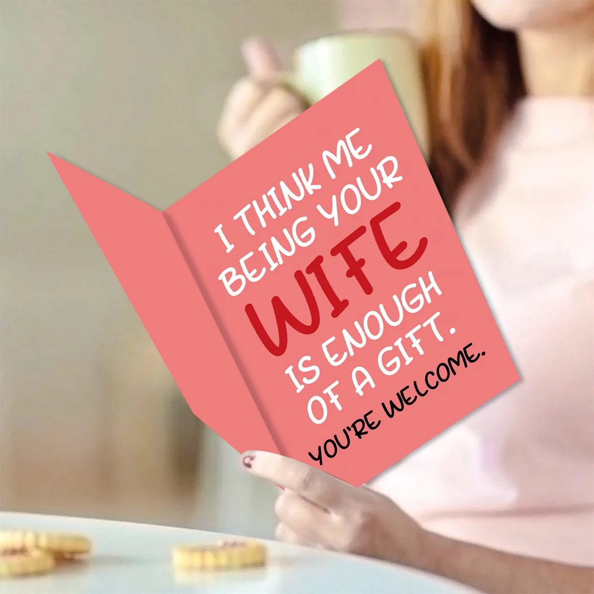 Husband Of Wife Birthday Card, Funny Husband Valentine's Day Greeting Card from Wife,Prank Funny Joke Birthday Gift Card for Men - view 6