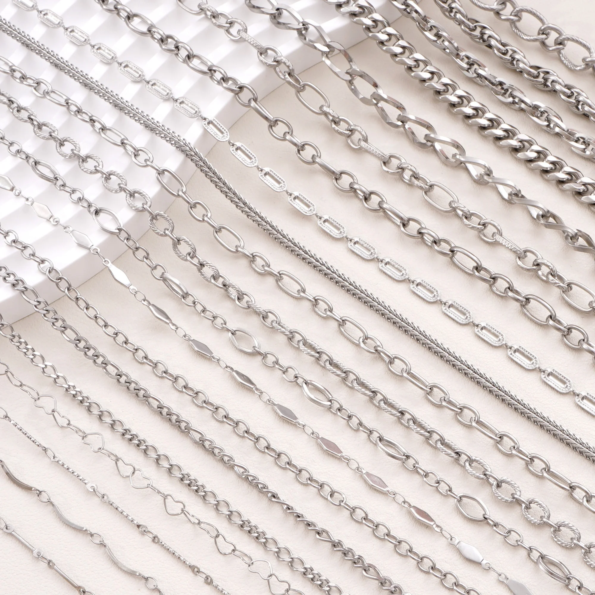 

0.5/1Metre Stainless Steel Chain Multi Style Sizes for Handmade DIY Jewelry Making Bracelet Necklace Anklet Craft Accessories